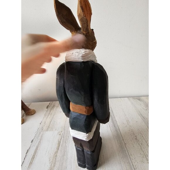 Wooden jointed bunny rabbit shabby chic unique Easter spring decor vintage style - Picture 4 of 9